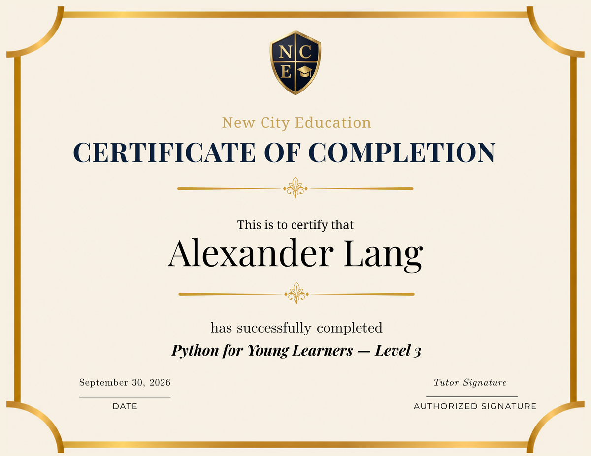 Certificate of Completion